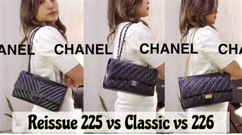 chanel reissue 225 vs 226|chanel reissue vs classic flap.